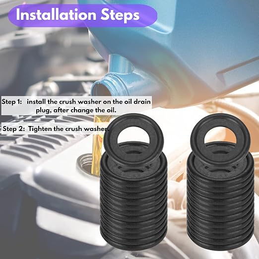 50PCS Rubber Oil Drain Plug Gasket Replacement - Image 5