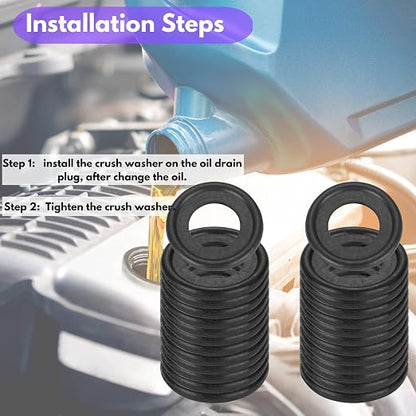 50PCS Rubber Oil Drain Plug Gasket Replacement - Image 5