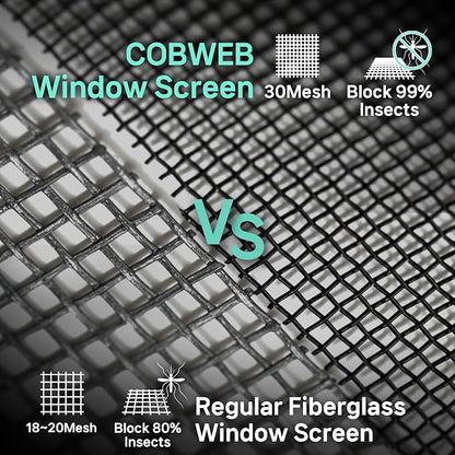 Premium Window Screen Replacement DIY KIT 39" 51" Blocks Rain, Pet Scratch - Image 5