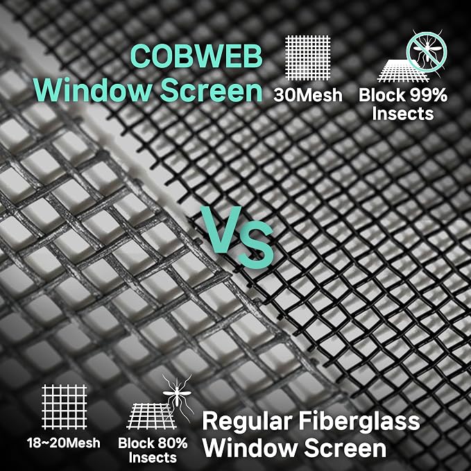 Premium Window Screen Replacement DIY KIT 39" 51" Blocks Rain, Pet Scratch - Image 4