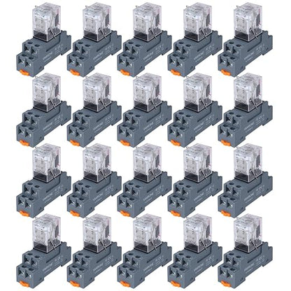 20PCS Electromagnetic Power Relay, 8-Pin 10 AMP 24V AC Relay Coil by VAMRONE