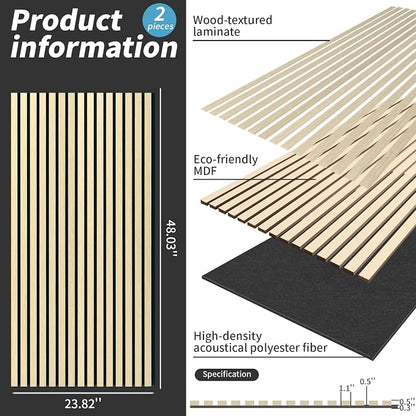 Wood Slat Wall Panel, 3D Soundproof Wall Panels, Large Acoustic Panels - Image 2