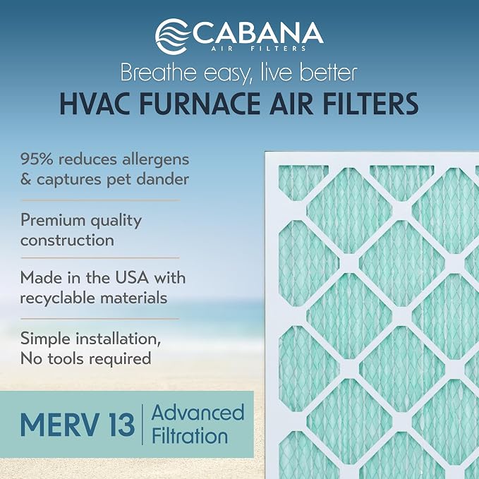 Cabana Filters 6-Pack 14x30x1 MERV 13 AC Furnace Air Filter - Image 2