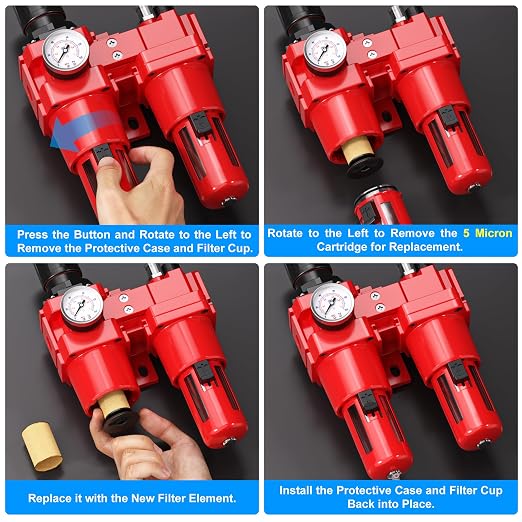 TAILONZ PNEUMATIC 1 Inch NPT Air Filter Pressure Regulator Water/Oil Trap - Image 5