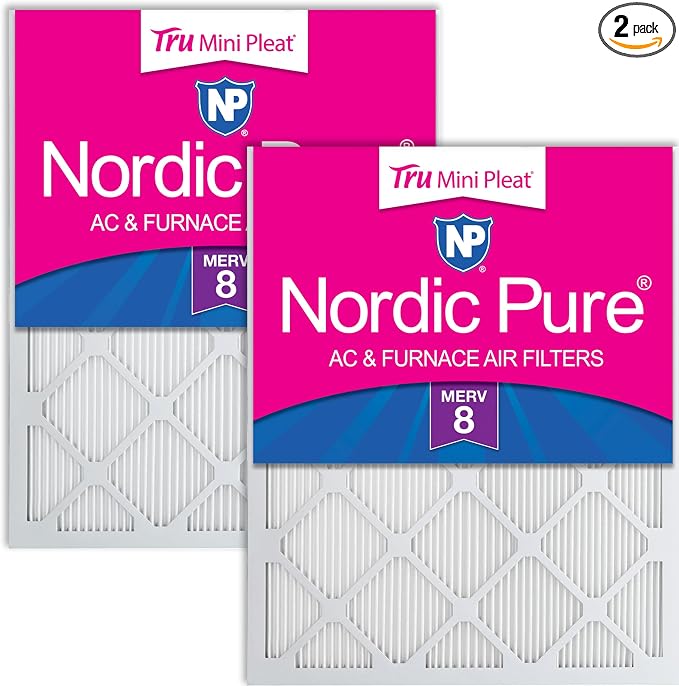 Nordic Pure 20x30x1 Tru Mini Pleat MERV 8 AC Furnace Air Filters by NordicPure