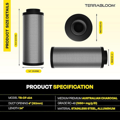 TerraBloom 6" x 24" Carbon Filter - Image 2