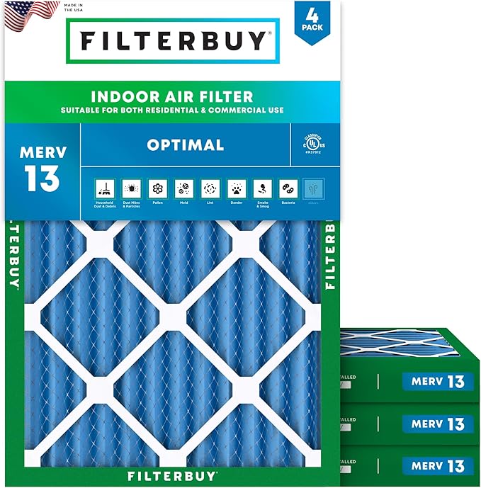 Filterbuy 30x32x2 Air Filter MERV 13 Optimal Smoke & Allergy Defense, by Filterbuy