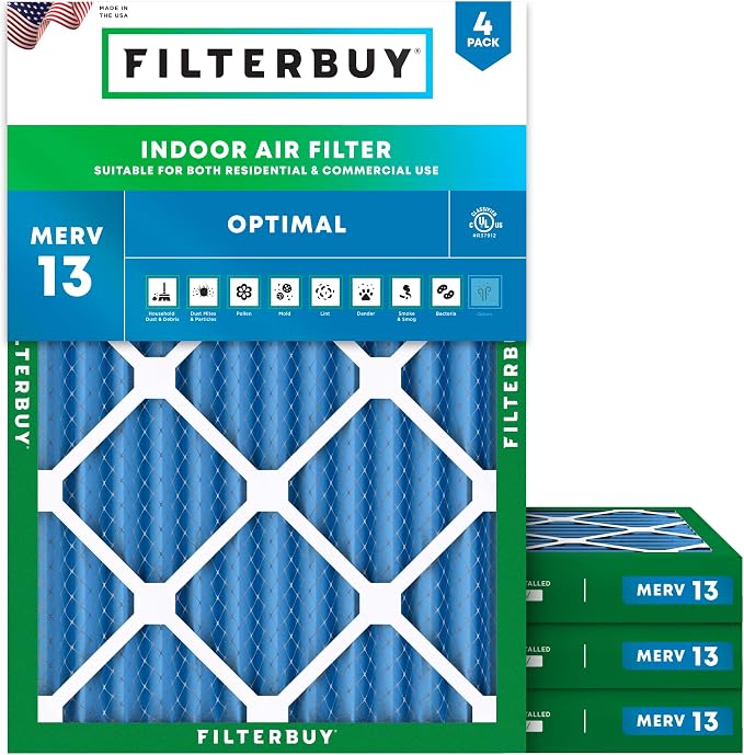 Filterbuy 18x24x2 Air Filter MERV 13 Optimal Smoke & Allergy Defense, by Filterbuy