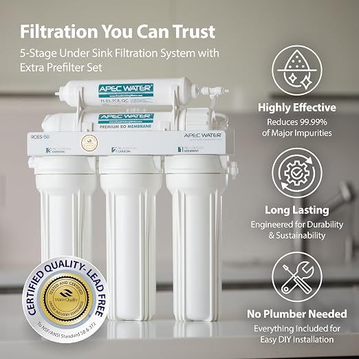 APEC Water Systems ROES-50 Essence Series Top Tier 5-Stage WQA Certified Ultra - Image 2