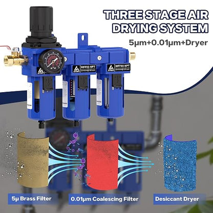 3/8 Inch NPT Three Stage Air Drying System, air Pressure Regulator - Image 3