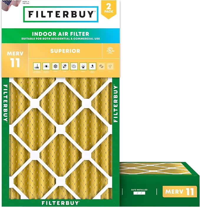 Filterbuy 12x20x4 Air Filter MERV 11 Superior Pet & Allergy Defense, by Filterbuy