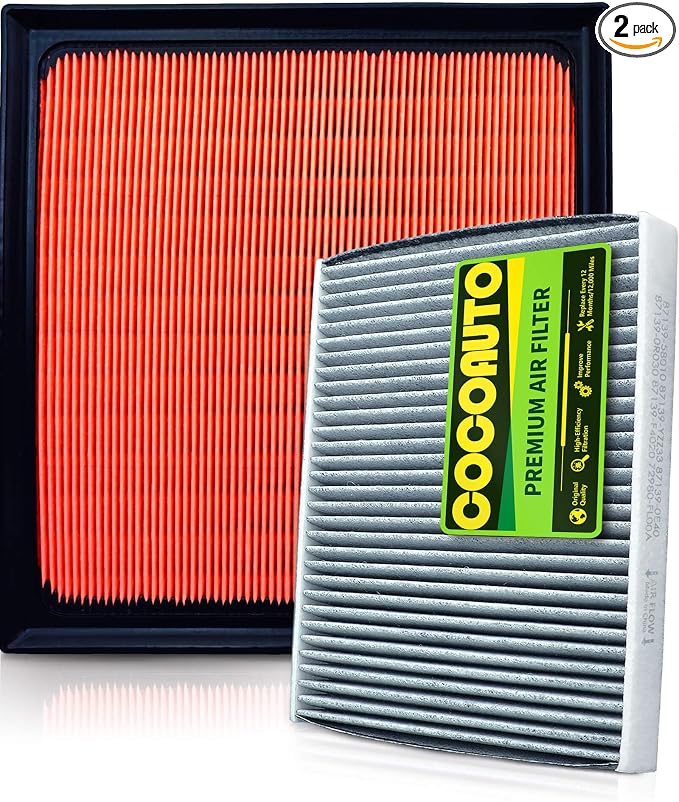 Engine & Cabin Air Filter Kit for Lexus ES350, RX350 2.4L, NX350 2.4L & NX250 by COCOAUTO