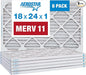 Aerostar 18x24x1 MERV 11 Pleated Air Filter, AC Furnace Air Filter, 6 Pack by AirFiltersDelivered