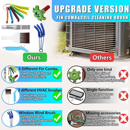 6 Pcs Air Conditioner Fin Comb Cleaner Set, Ac Fin Comb Straightener Tool - Image 5