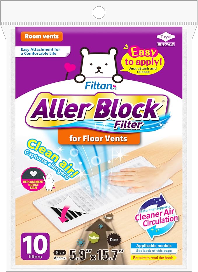 Aller Block Floor Vent Filters – Anti-Allergenic, Captures Dust & Pollen by FILTAN