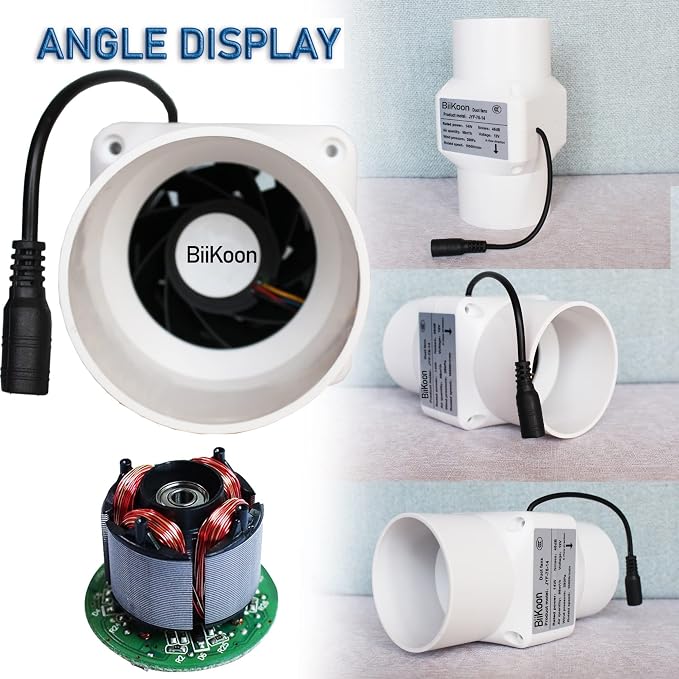 3 Inch Inline Duct Fan 53 Cfm Extractor Fan 12V Plastic Blower Air Exhaust - Image 3