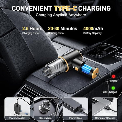 KMM Handheld Car Vacuum Cleaner, 9000PA Vacuum Cleaner & Air Duster, 120W High - Image 4