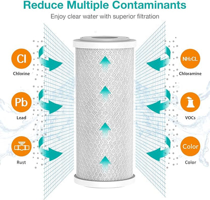 SimPure Whole House Water Filter Cartridges 5 Micron 10" x 4.5" CTO Activated - Image 2