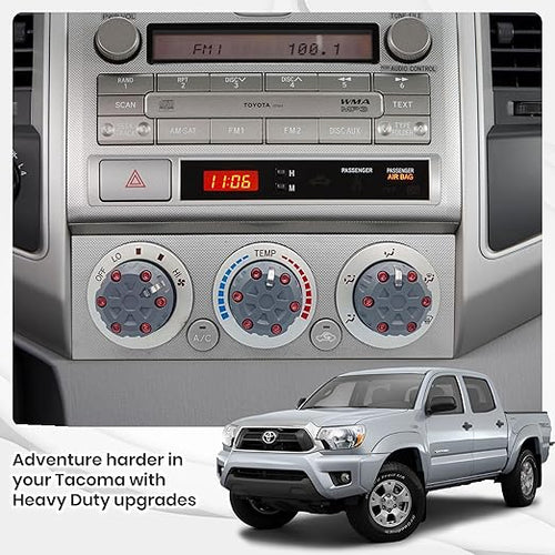 2nd Gen Tacoma Accessories AC Knob Upgrade - 2005,2006,2007,2008,2009,2010,2011,2012,2013,2014,2015 Tacoma Climate Control Dial Mods Set - 2nd Gen Tacoma Mods - for Toyota Interior Replacement Kit