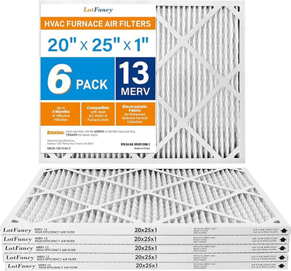 LotFancy 20x25x1 Air Filter MERV 13 6-Pack, Electrostatic Pleated HVAC Furnace - Image 9