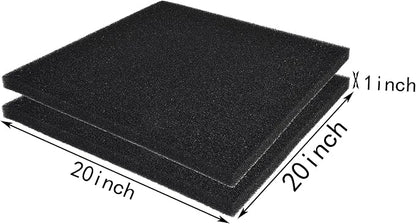 Hipanda 2 Pack Aquarium Bio Filter Sponge Pad 20"x20"x1", Bio Filter Media Foam - Image 2