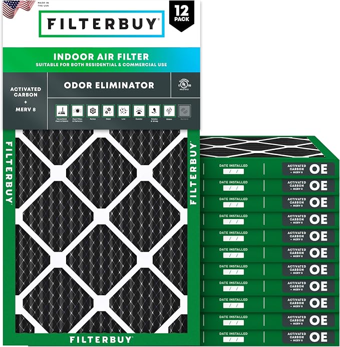 Filterbuy 22x24x1 Air Filter MERV 10 Odor & Allergy Defense by Filterbuy