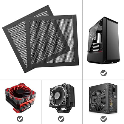 MoKo 120mm Dust Filter for Computer Cooler Fan, Magnetic Frame PC Fan Dust Mesh - Image 4
