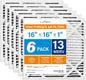 LotFancy 16x16x1 Air Filter MERV 13 6-Pack, Electrostatic Pleated HVAC Furnace by LotFancy