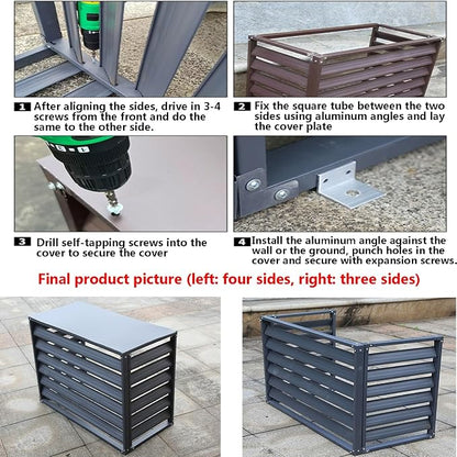 Freestanding Louvered Space Divider, outdoor garbage can enclosures, balcony - Image 3