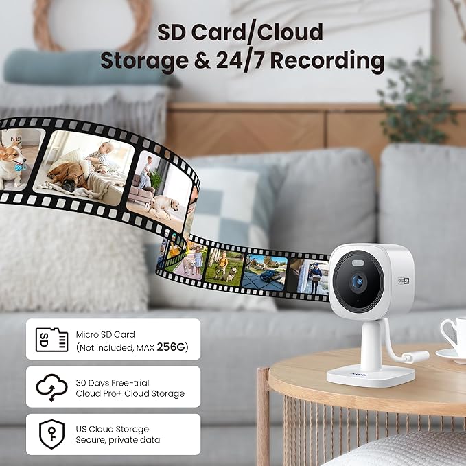 Hugolog 2K Indoor Outdoor Security Cameras for Home Security,Home Camera with Starlight Color Night Vision,Built-in Spotlight,Motion Detection,2-Way Talk,Cloud & Local Storage,Works with Alexa(4 Pack)