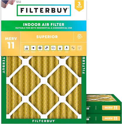 Filterbuy 10x17x2 Air Filter MERV 11 Superior Pet & Allergy Defense, by Filterbuy