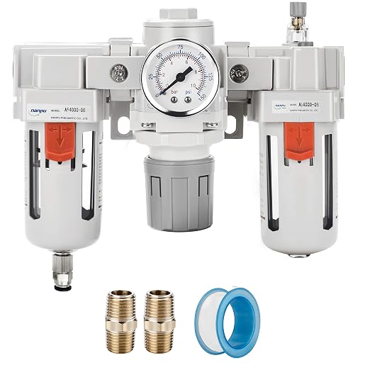 NANPU 3/4" NPT Air Filter, Regulator & Lubricator Combo by NANPU