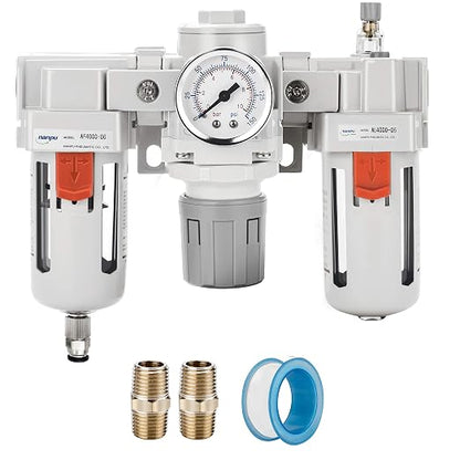 NANPU 3/4" NPT Air Filter, Regulator & Lubricator Combo by NANPU