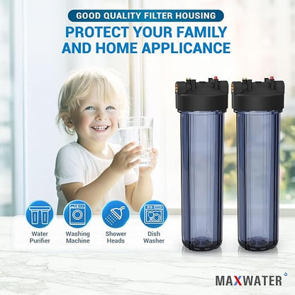 Max Water Whole House 20" x4.5" Purple Clear WH Water Filter Housing 1 inch - Image 7
