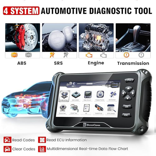 2026 BOSSCOMM IF742 OBD2 Scanner, ABS/SRS/Transmission/Check Engine Code Reader Scan Tool with 6 Resets, ABS Bleeding/Oil/EPB/SAS/Throttle/BMS, Scanner Diagnostic Tool for All Cars, Upgraded of IF740