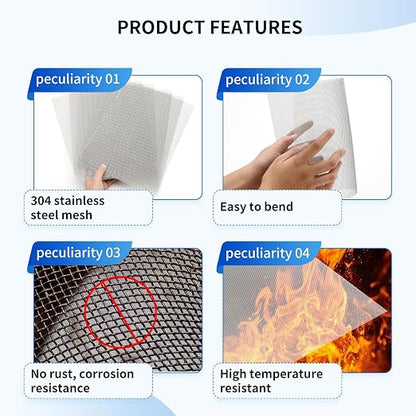 8 Pack 6×8 Inch Wire Mesh Screen, 20 Mesh Stainless Steel Mesh, Durable and - Image 4