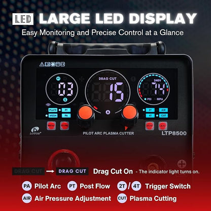LTP8500 | 85A HF Pilot Arc Plasma Cutter, Drag-Cut Enabled, 220V Single-Phase - Image 3