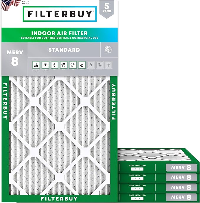 Filterbuy 13x24x1 Air Filter MERV 8 Essential Dust & Allergy Defense, by Filterbuy