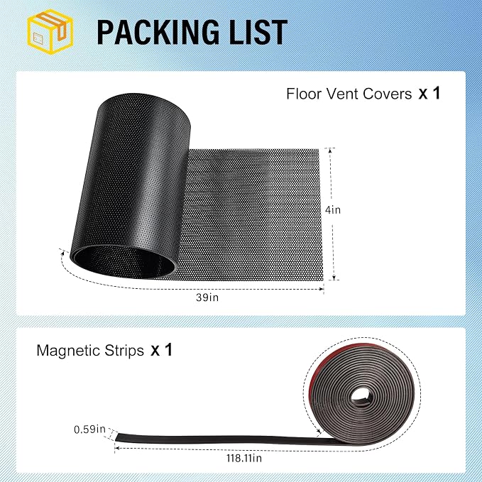 39x4 inch Customizable DIY Floor Vent Covers, Magnetic PVC Vent Mesh - Image 2