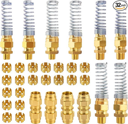 32PCS Brass DOT Air Brake Hose End Fitting Kit by HOME