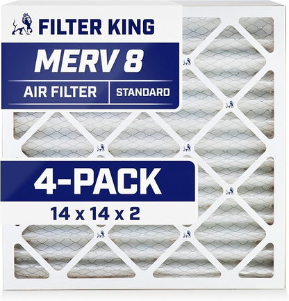 Filter King 14x14x2 Air Filter | 4-PACK | MERV 8 HVAC Pleated A/C Furnace by FilterKing