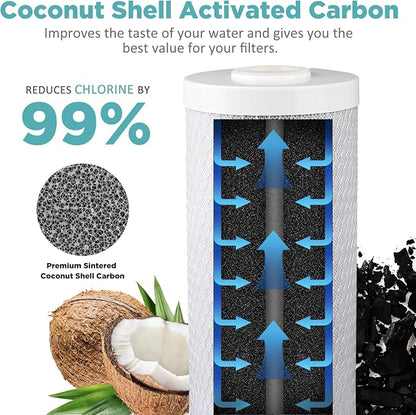 SimPure Whole House Water Filter Cartridges 5 Micron 20" x 4.5" CTO Activated - Image 3