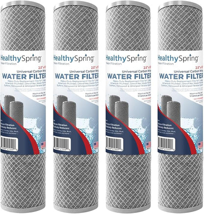 American Made, 5 Micron 2.5" x 10" Whole House CTO Carbon Sediment Water Filter by HealthySpring