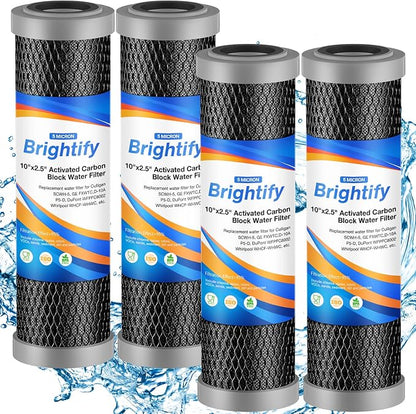 Brightify 10"x2.5" 5 Micron Carbon Water Filter, Whole House Carbon CTO Water by Brightify