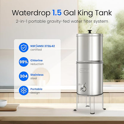 Waterdrop Gravity-fed Water Filtration System, NSF/ANSI 42&372 Certified Black - Image 4