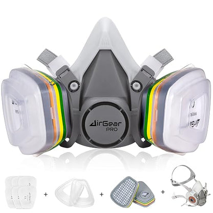 AirGearPro M-500 ABEK1-P2 Reusable Respirator Mask | Anti-Dust Gas mask Ideal by Airgearpro