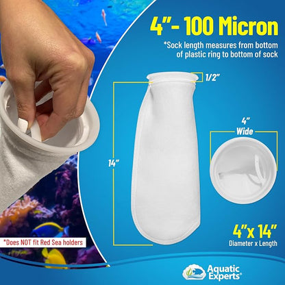 Aquatic Experts 4 inch Ring 100 Micron Felt Filter Sock - Image 6