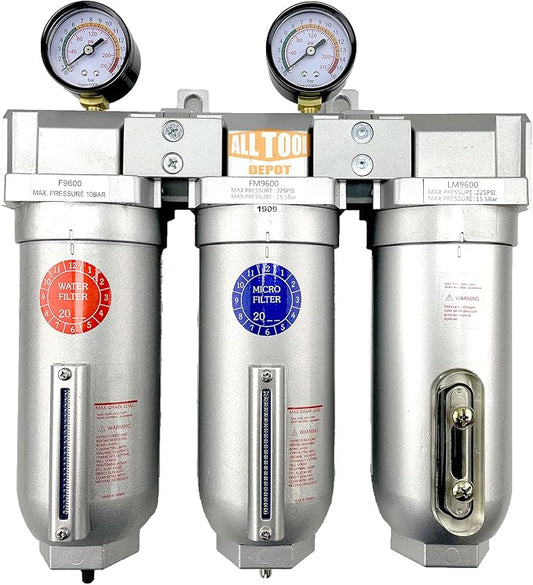 1" NPT SUPER DUTY Industrial Grade 3 Stages Filter Coalescing Desiccant Dryer by AllToolDepot