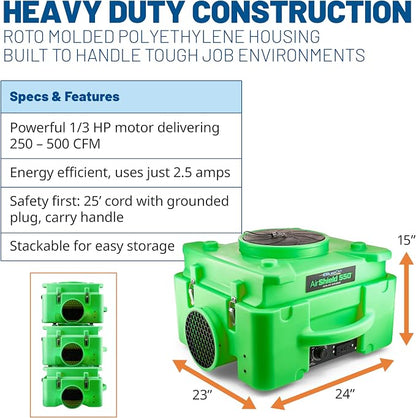 BlueDri Air Shield 550 HEPA Air Scrubber, Water Damage Restoration Equipment - Image 5