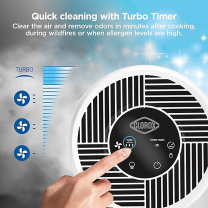Clorox Turbo Air Purifiers for Home, True HEPA Filter, Quickly Cleans Medium - Image 5